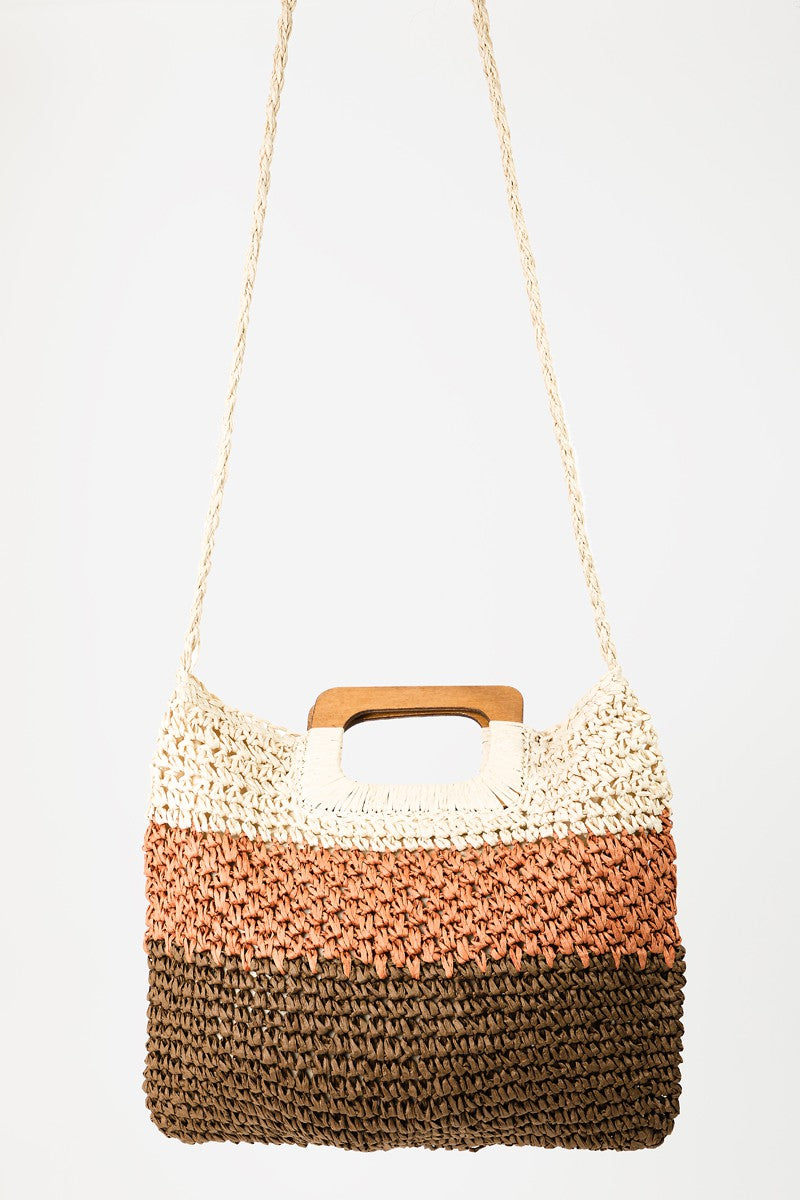 Three Color Block Tote Bag