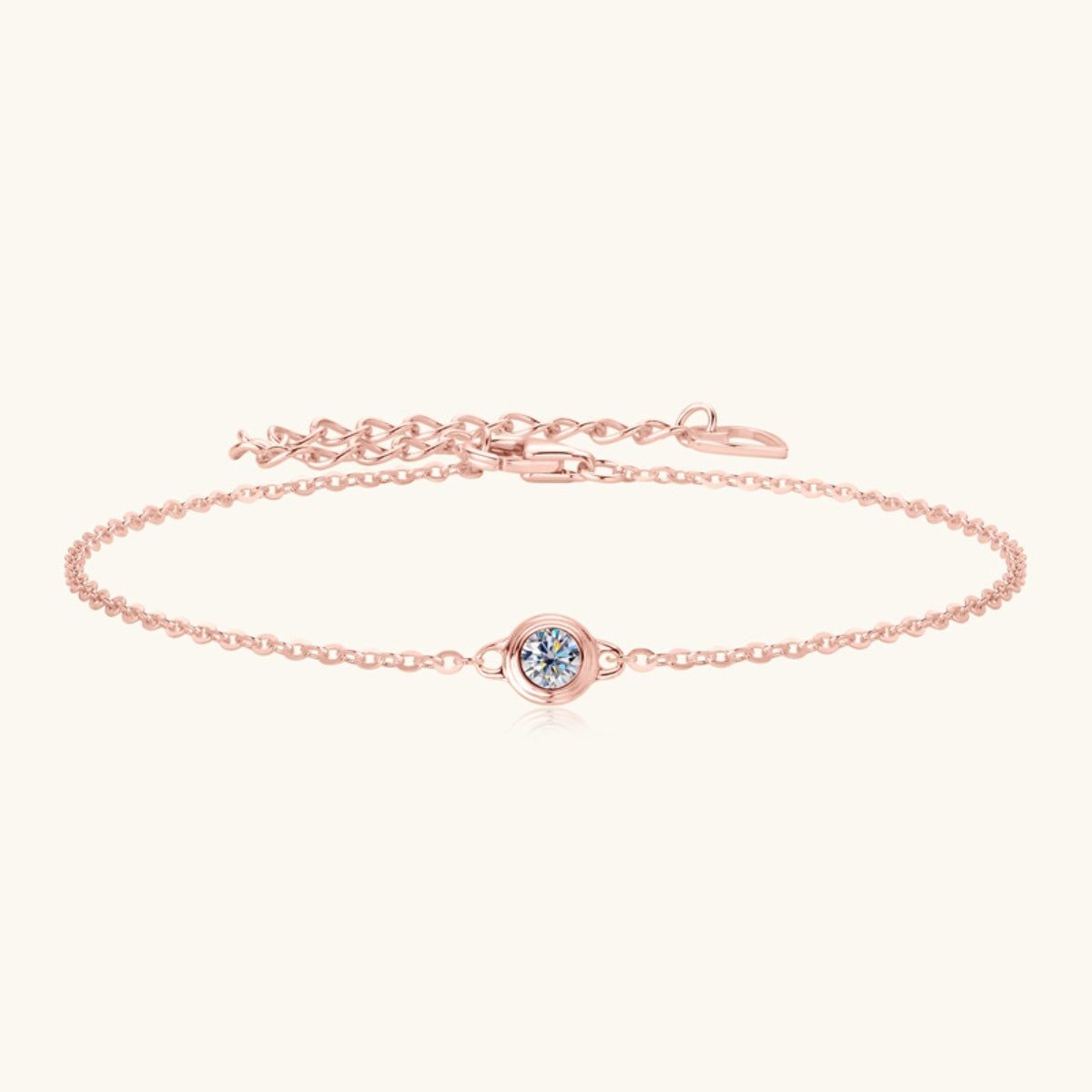 Inlaid Moissanite Silver Bracelet