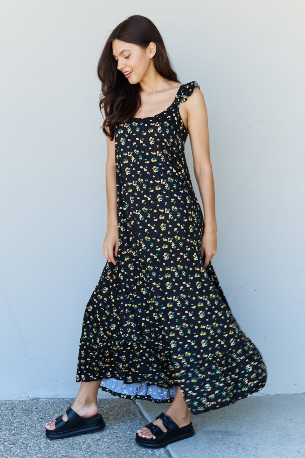 Ruffle Floral Maxi Dress