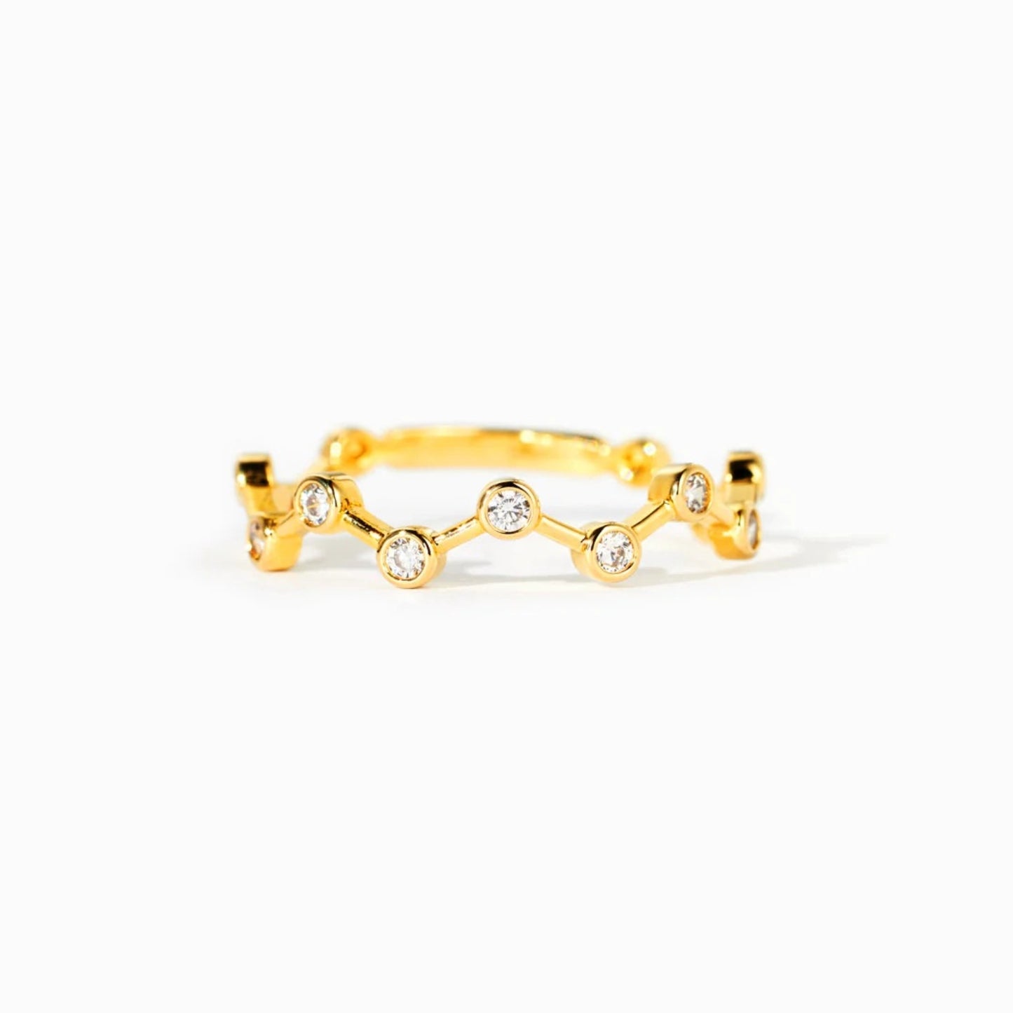 Elegant 18K Gold-Plated 925 Sterling Silver Zircon Ring