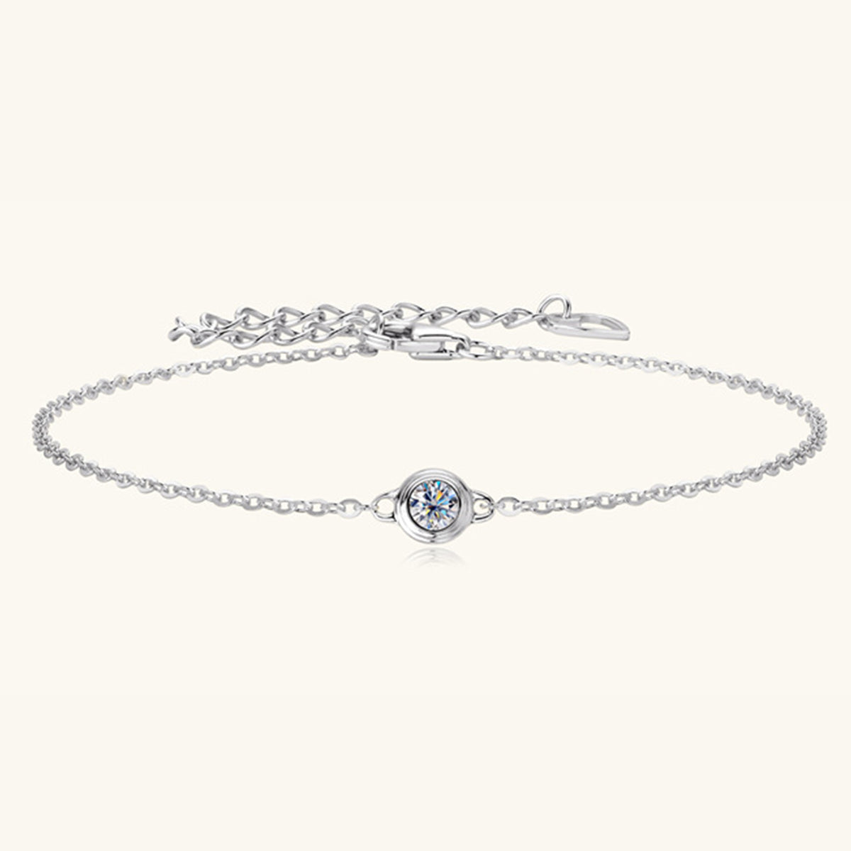 Inlaid Moissanite Silver Bracelet