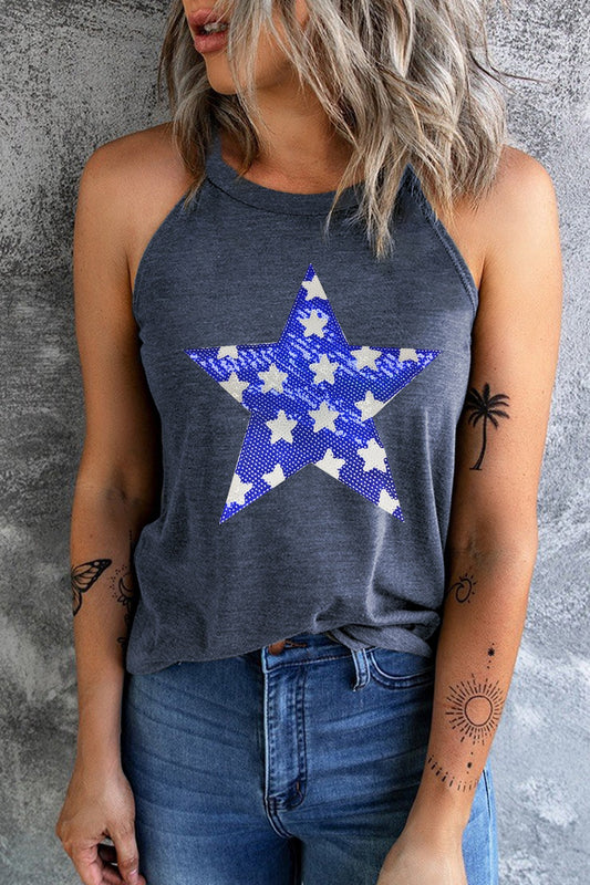 Sequin Star Tank Tops