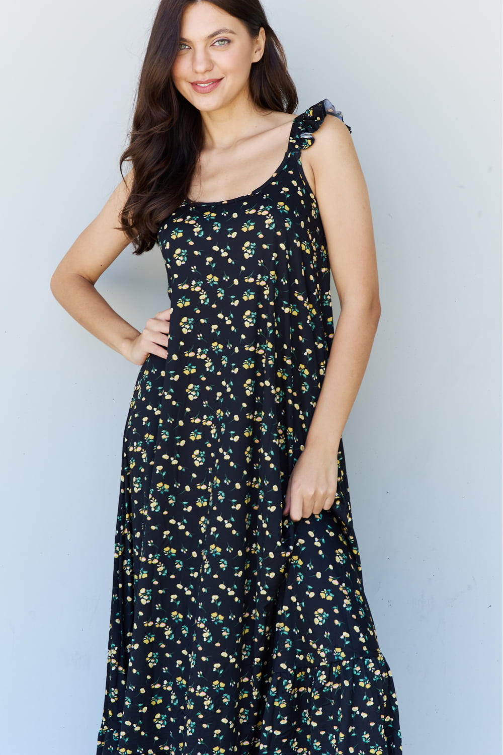 Ruffle Floral Maxi Dress